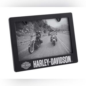 Harley-Davidson License Plate 4 x 6 Black Photo Frame Laser-Etched NEW